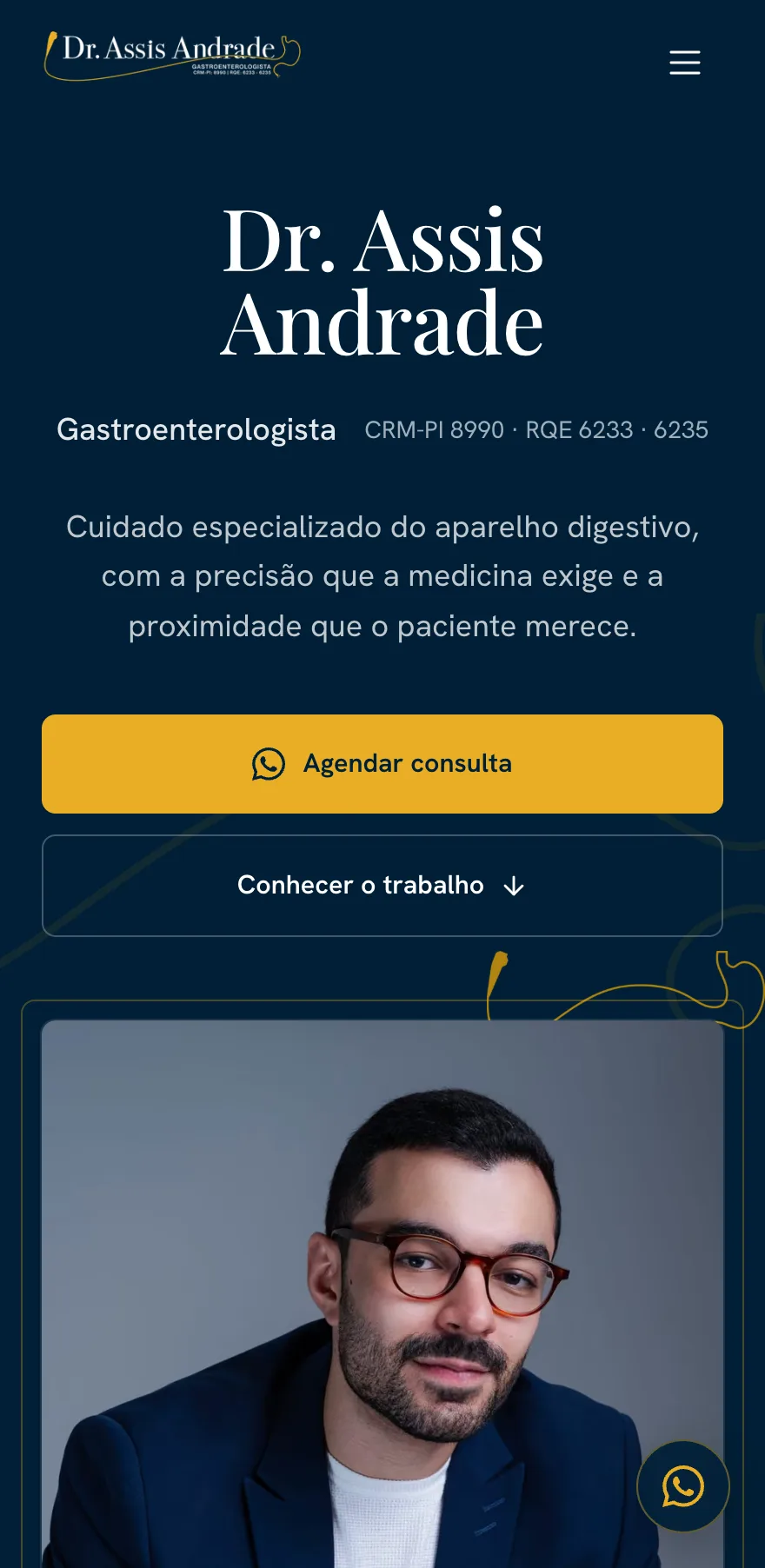 Site Dr. Assis Andrade no celular