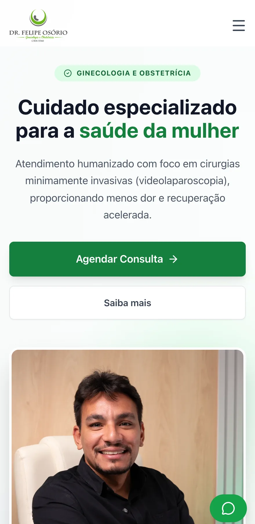 Site Dr. Felipe Osório no celular