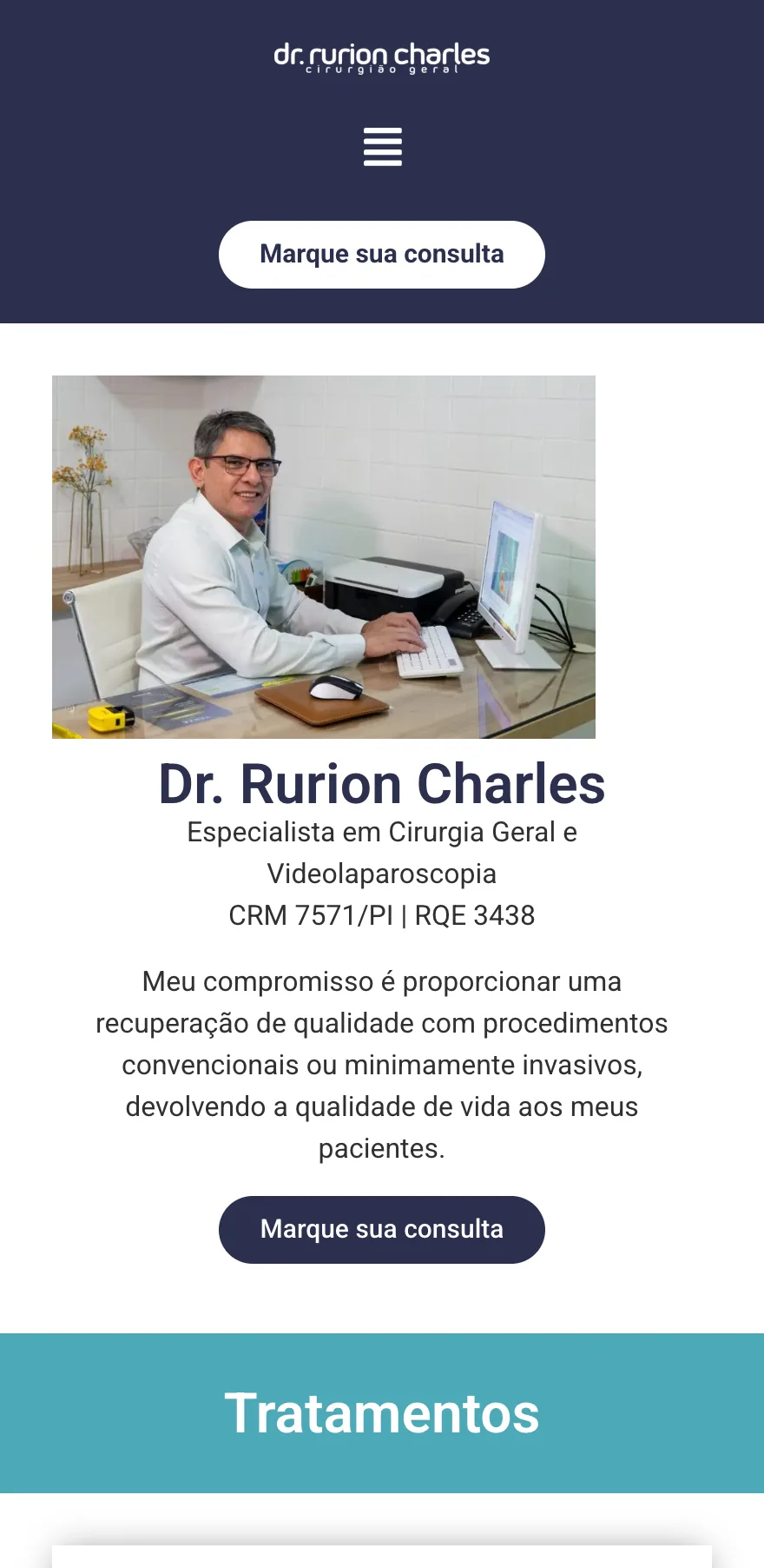 Site Dr. Rurion Charles no celular